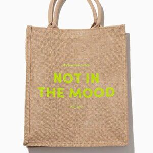 NIB Not In The Mood Jute Tote Bag